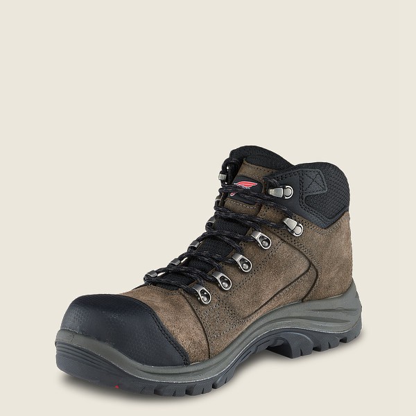 Red Wing Mens Hiking Boots - Trades - 5-inch Waterproof Safety Toe - Brown/Black - CNM649032